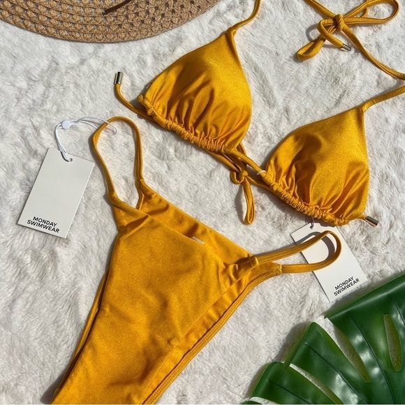 Monday Swim Palma Top and Barbados Bottom in Mango